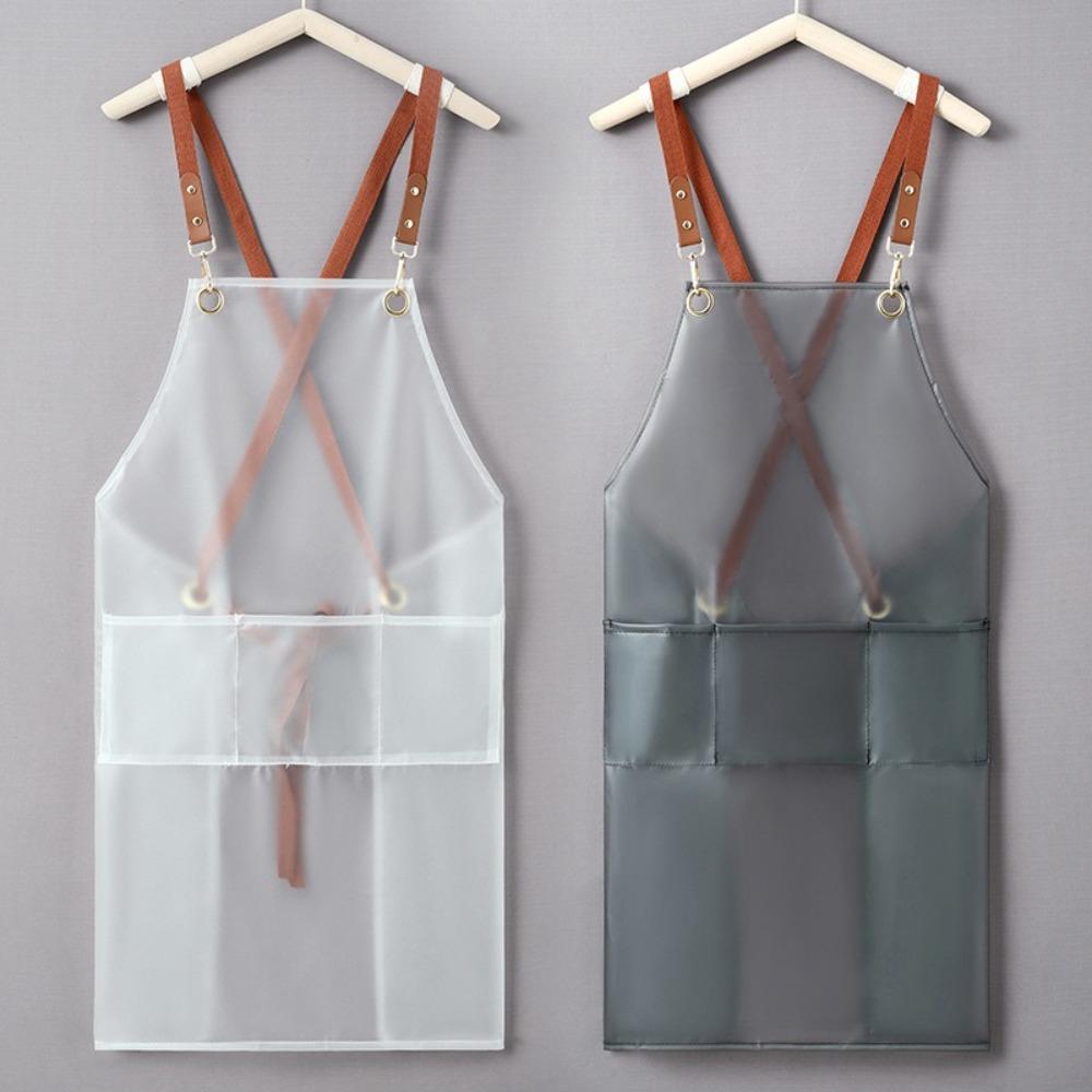 Transparent Cooking Aprons Waterproof Painting Apron Fashionable Household Apron  for Adults