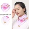 Versatile Magnetic Snap Lazy Scarf Square Scarf Silk Scarf Small Gold Ball Chiffon New