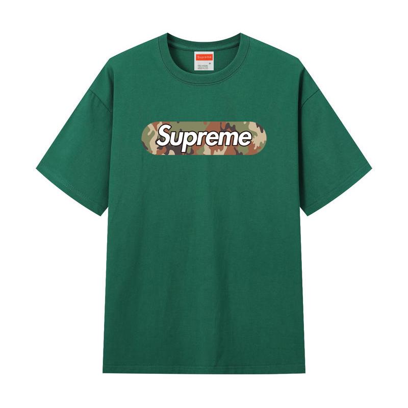 Футболка ZL14 Supreme 2025 из чистого хлопка с круглым вырезом и принтом, высококачественная парная футболка