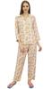 Women's Off-White Printed Pajama Pant Shirt Set Full Sleeve