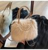 Autumn Furry Portable Small Bag Fashion Pearl Small Square Bag Autumn and Winter Textured Ladies Crossbody Furry Bag