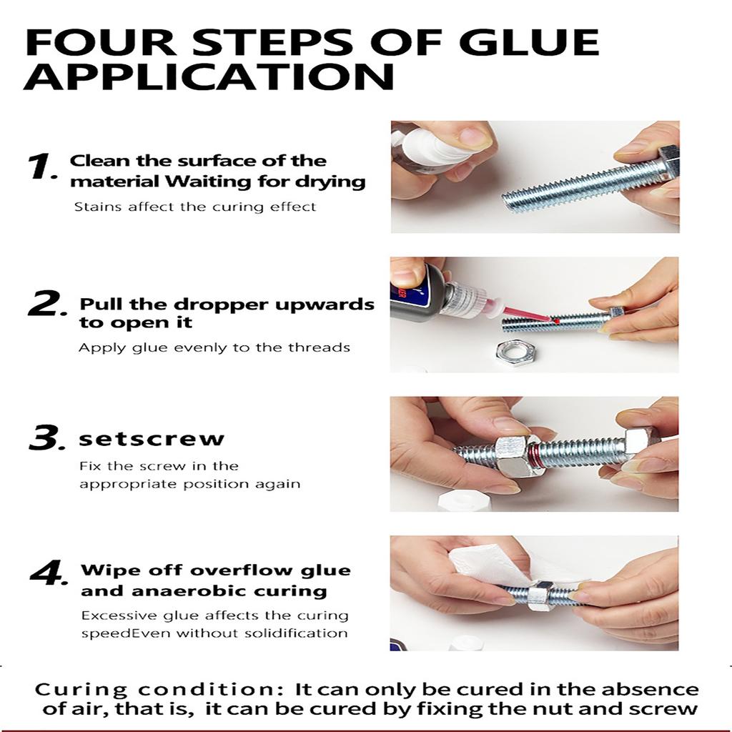 Individually Boxed 50ML Thread Fastener 277 High Temperature Resistant Large Nut Locking Glue Red Liquid Screw Glue