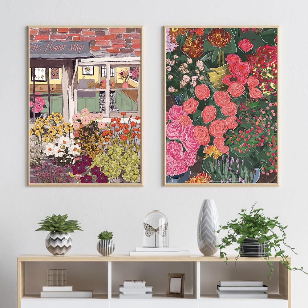 Цветочные принты, акварельные цветы, Лондон, Англия, настенное искусство, холст, живопись, фотографии для путешествий, дома, спальни, офиса, настенное художественное украшение