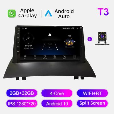 Автомобильное радио Android Auto Carplay для Renault Megane 2 2002-2009 Мультимедийный проигрыватель Головное устройство Стерео GPS Навигация BT WIFI 2+32 ГБ