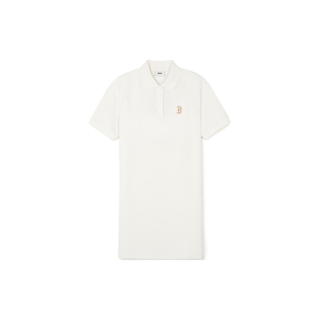 New MLB SS24 Short Sleeved Dresses Women's Cream 3FOPB0543-43CRS