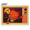 Black Cat Backpack Accessory Retro TV Brooch for Halloween, Pumpkin Ghost Crow Spooky Badge Badge, Holiday Lapel Pin Sweaters Jackets Scarves
