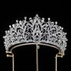 Baroque European and American Beauty Pageant Bridal Crown Tiara Alloy Electroplated Crystal Wedding Headband Crown