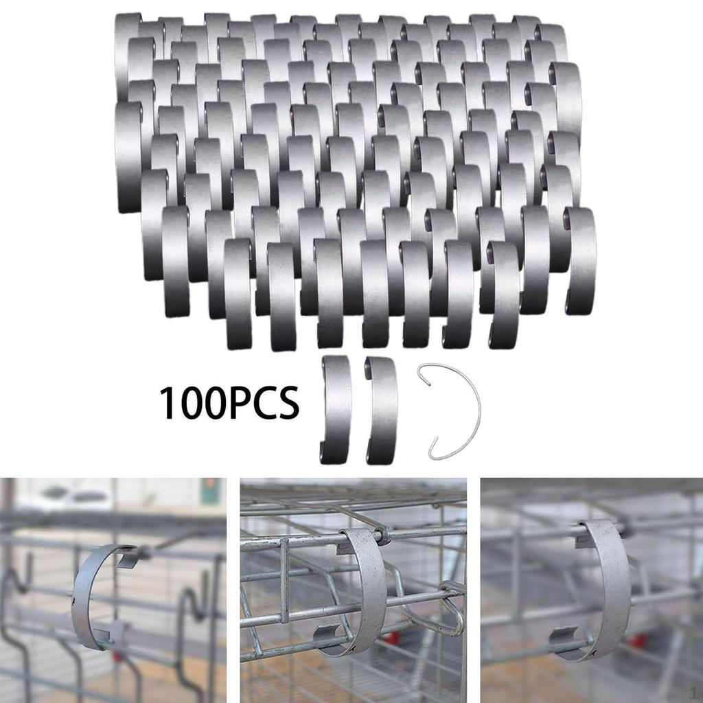 100 Pcs Chicken Cage Door Hooks, Steel Poultry Locks, Durable Fixing Brackets, Accessories
