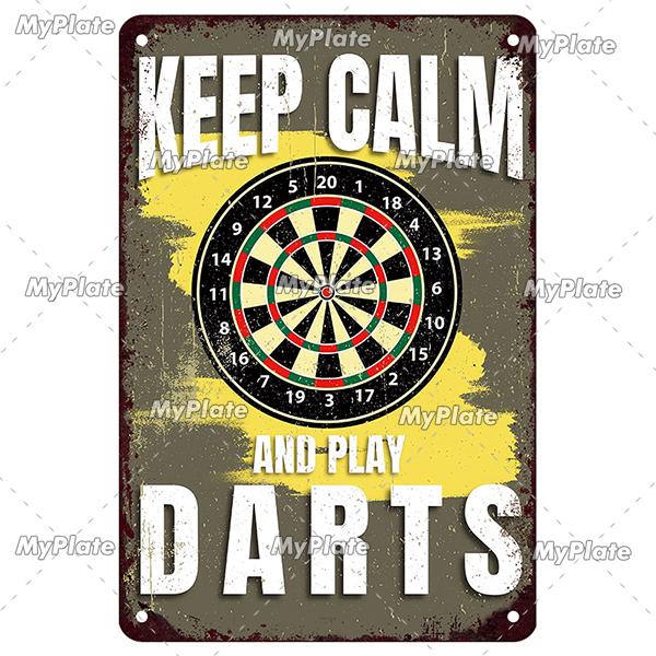 MyPlate Darts 180 Металлическая табличка Пивной бар Винтажная табличка Магазин Жестяная табличка Тарелка Настенный декор Для бара Клуба Художественная картина Постер Подарок