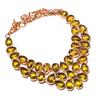 Natural Citrine Gemstone Handmade 925 Sterling Silver Jewelry Necklace 18" Z7a86
