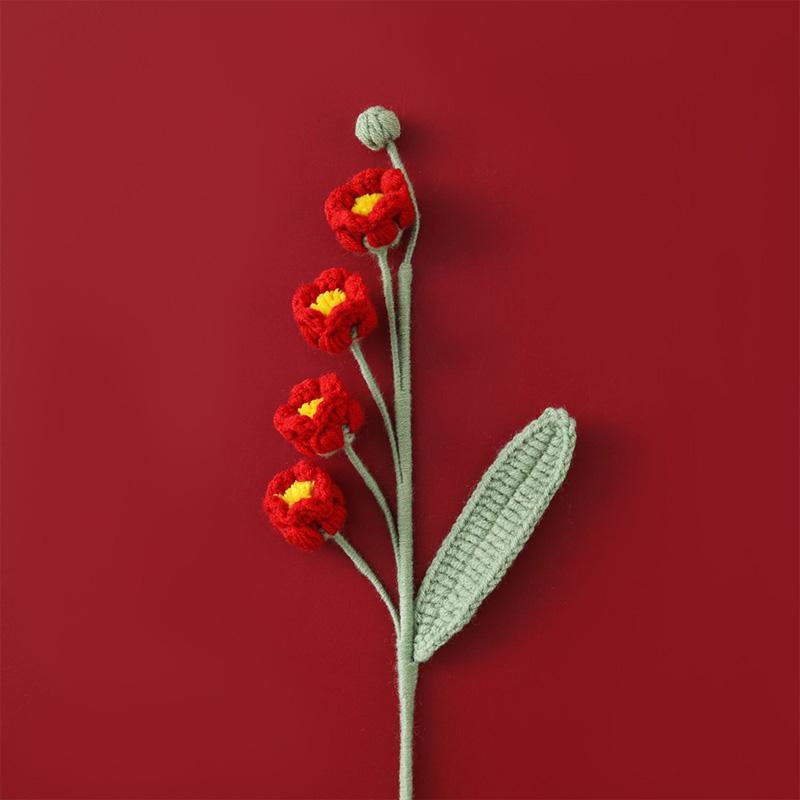 1шт ручной вязки искусственный цветок ветка вязаный цветочный орнамент крючком колокольчик цветок орхидеи