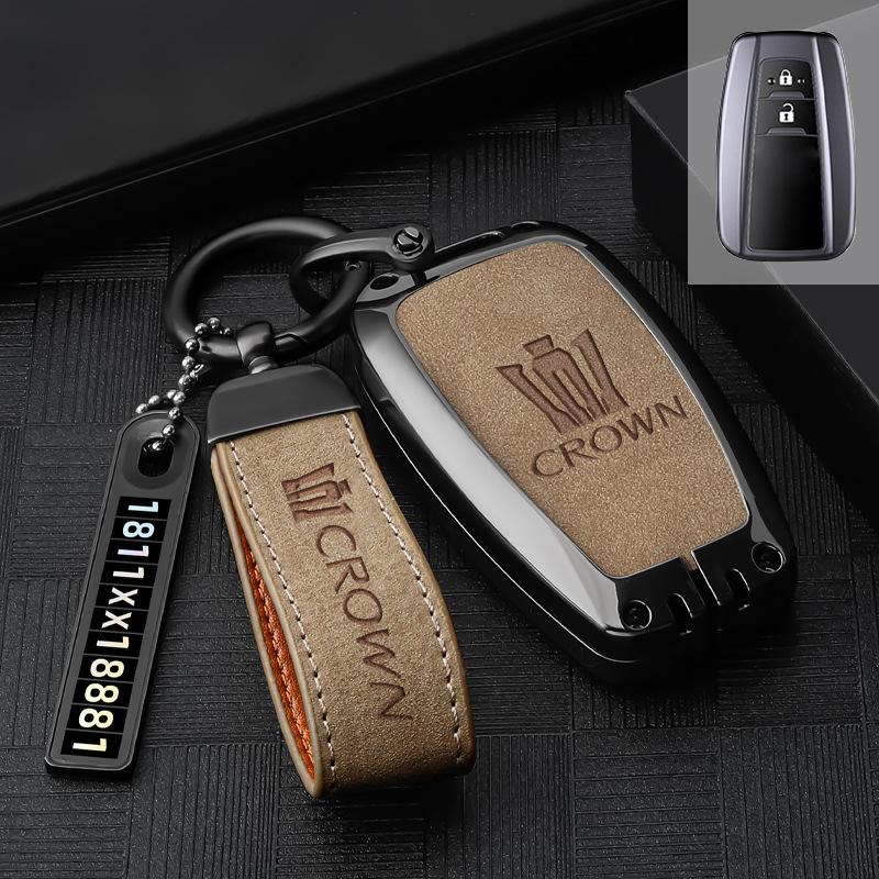 Premium Metal Key Cover for Toyota Crown - High-end Car Accessory Key Shell & Buckle