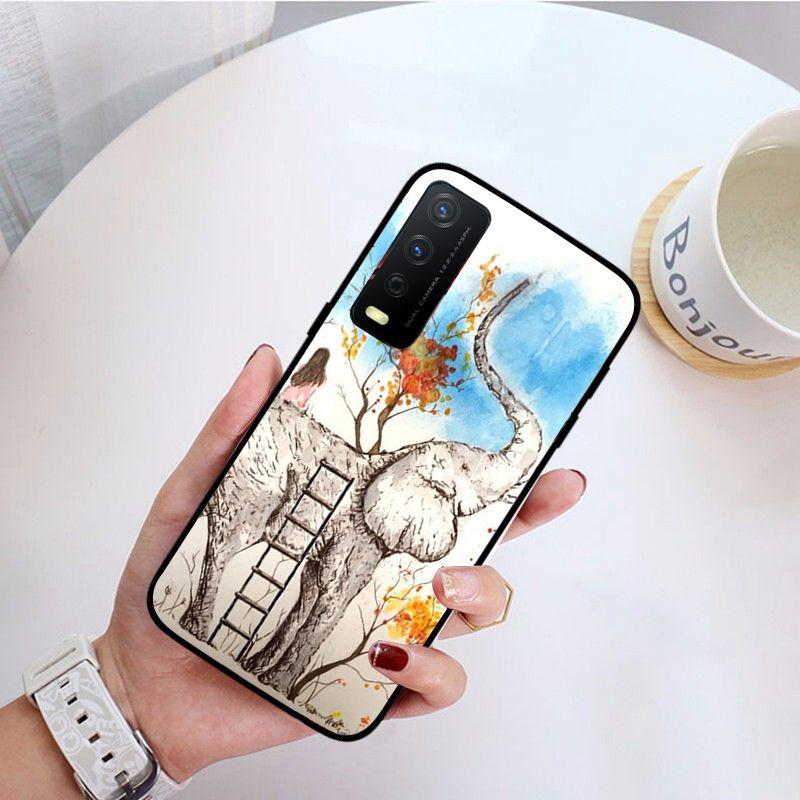 Elephant Animal Indian Funda Phone Cover For Vivo Y31 Y30 Y33S Y11S Y12S Y17 Y20 Y20S Y21 Y21S Y1S Y53S Y15 Y19 Y91C V23 Cases
