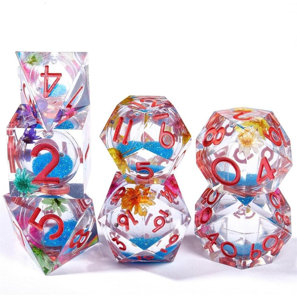 Набор игральных костей из смолы Светящийся песок, многогранные игральные кости Дракон и Подземелье, ролевая игра в стиле панк RPG Explorer MTG Pioneer Game Набор игральных костей DND