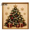Christmas Gift for Craft Lovers Xmas Faux Pearl Painting Kit, 3D Art DIY Winter Scene Set Holiday Project Adults, Festive Home Wall Decor Projects