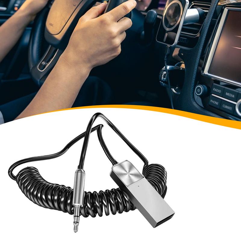 Беспроводной вспомогательный адаптер для автомобиля Автомобильный беспроводной радиопередатчик Громкая связь Музыкальный плеер Подключи и играй Звук Hi-Fi