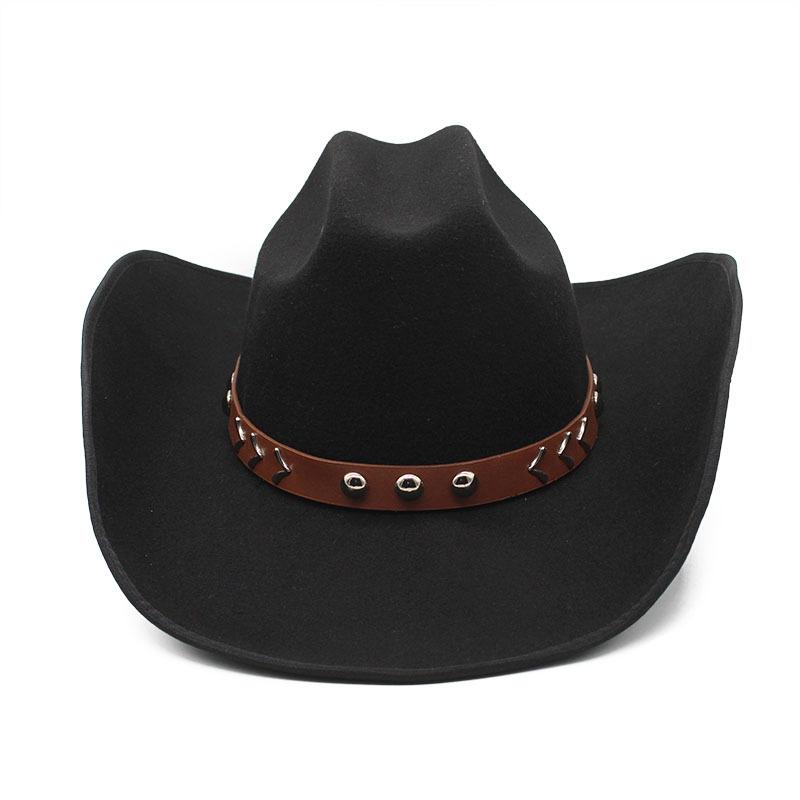 9.5 Широкие Поля Загнутые Поля Ковбойский Джазовый Цилиндр Сезонный Шерстяной Цилиндр Простая Фетровая Шляпа