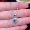 Sunflower Lab Moissanite Diamond Pendant Real 925 Sterling Silver Charm Party Wedding Pendants Necklace for Women Bridal Jewelry