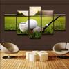 Домашний декор, художественные картины на холсте для гостиной, современный постер, модульная 5-панельная картина для поля для гольфа, зеленая земля, фото без рамки