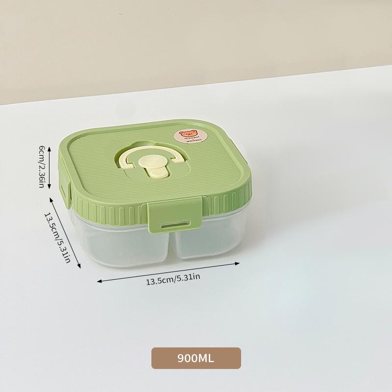 2/3 Grids Reusable Square Plastic Bento Lunch Box Portable Divided Fruit Salad Food Container Kids Students Microwave Heatable