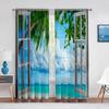 Пляж Море Океан Закат Кортинас Окна Пейзаж Шторы для Гостиной Кухни Шторы для Окна Декор 2 шт.