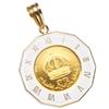 Часы из чистого золота K24 с подвеской в виде монеты с короной и белым стеклом K18 с гравировкой [Speranza] 1/25 унции