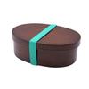 Mitani Yamanaka Lacquerware Bento Box, Single Tier, Antibacterial, Approx. 550ml, Microwave and Dishwasher Safe, Wappa Style, Oval, Brown, Made In Jap
