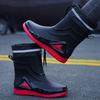 Fashion Fashionable Mid-calf Waterproof Rain Boots Rubber Shoes Spring And Autumn Fishing Boots Unisex Warm Cotton Non-slip Rain Boots