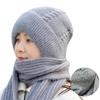 1Pc Integrated Ear Protection Windproof Cap and Scarf Knitting Thickening Hat Winter Pullover Hat Scarf