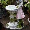 Сказочная садовая статуя, фигурка ангела из смолы, солнечный свет, уличный цветочный сказочный светильник, фонарь для двора, ландшафтный декор
