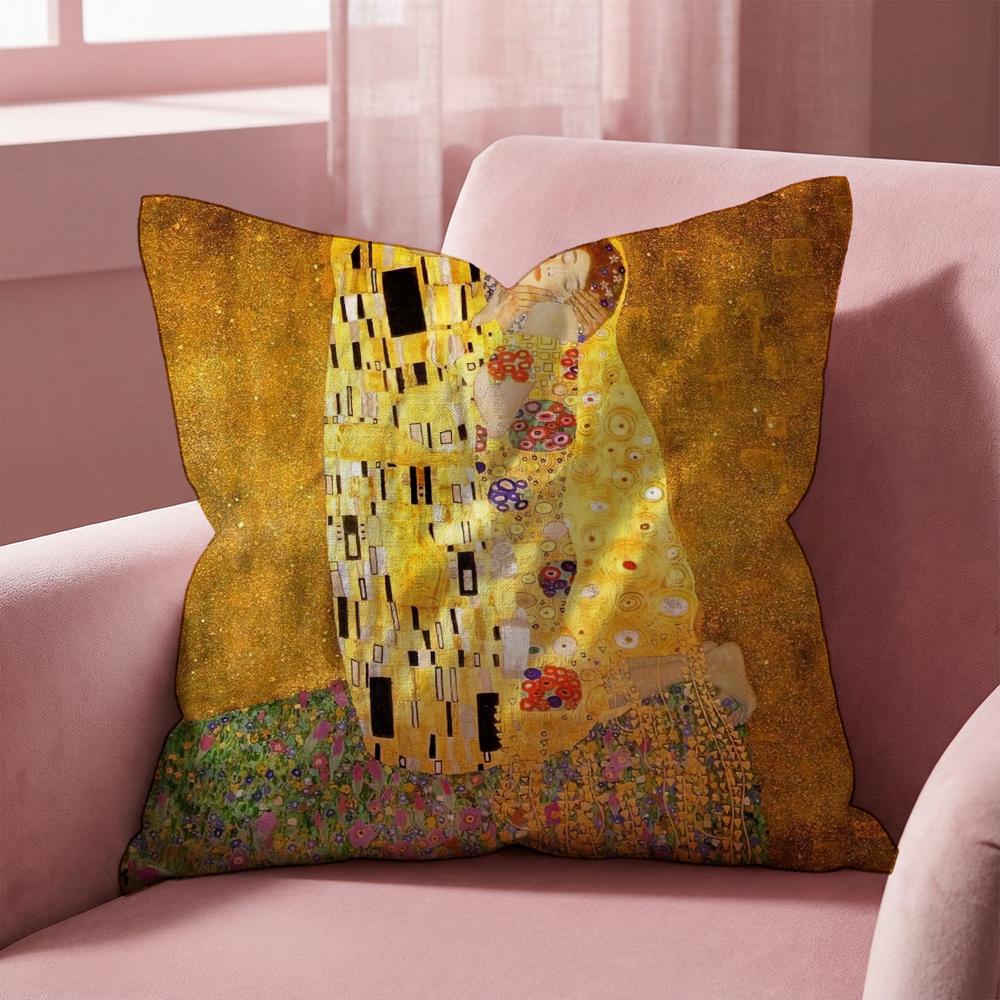 Чехол для подушки с изображением картины маслом Густава К. Климта — двусторонний, мягкий и прочный, подходит для повседневного использования.