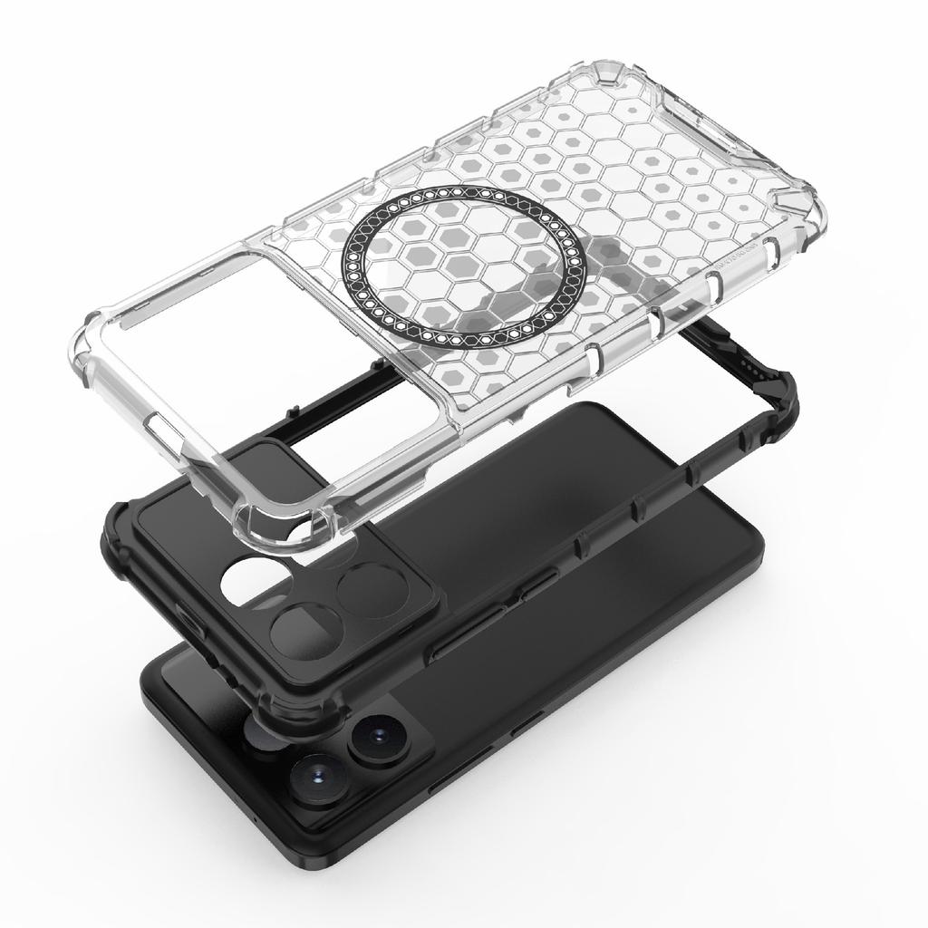 For Xiaomi Poco F6 Pro 5G/Redmi K70 5G/K70 Pro 5G Magnetic Case Honeycomb TPU+PC Slim Phone Cover