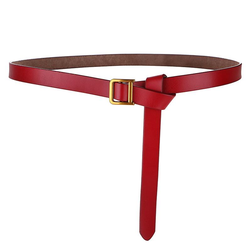 Classic Leather Waist Belt For Women With D Buck Closure For Dress Accessory