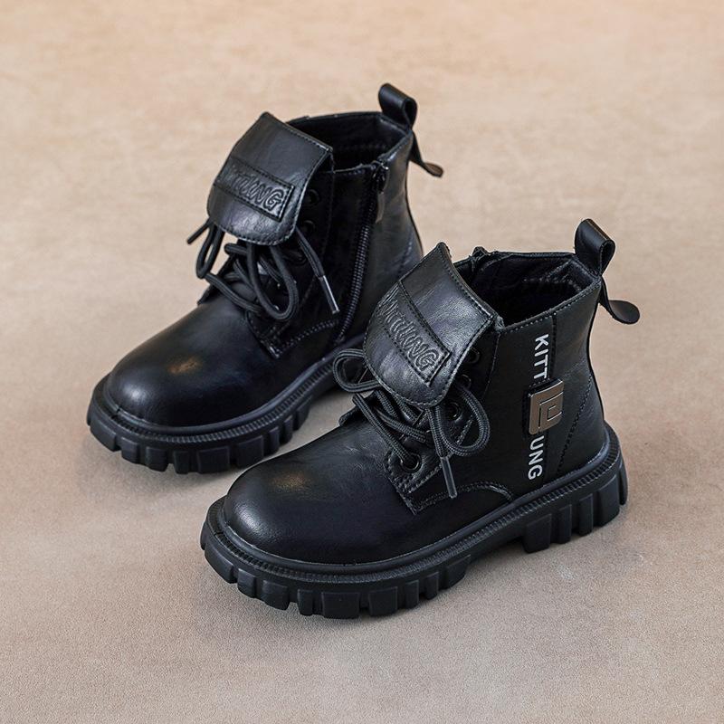 Осенне-зимние новые желтые ботинки для мальчиков. Модные универсальные детские короткие ботинки с мягкой подошвой. Теплые хлопковые ботинки.