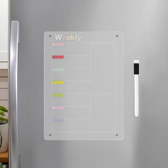 Акриловые магнитные наклейки на холодильник Доска для заметок Рабочее сообщение Заметки еженедельник Прозрачный дисплей