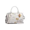 New Rowan Classic Jacquard Leather Boston Bag, One Shoulder Handbag Medium Women's White CJ600-SVRFI