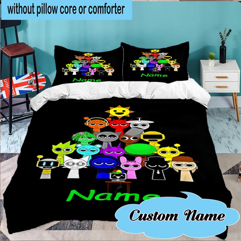 Custom Name Sprun-ki Tree Characters Bedding Set 3pcs, Bedding Set Including 1pc Duvet Cover And 2pcs Pillowcases for Bedroom, Dormitory Gift