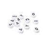 White Round Beads with Black Letters - 26-Letter Set for DIY Necklace & Phone Chain Accessories
