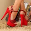 Catwalk Artifact Model High Heels with Sexy Waterproof Platform  15cm Sandals Female Summer LFD-8661-A23