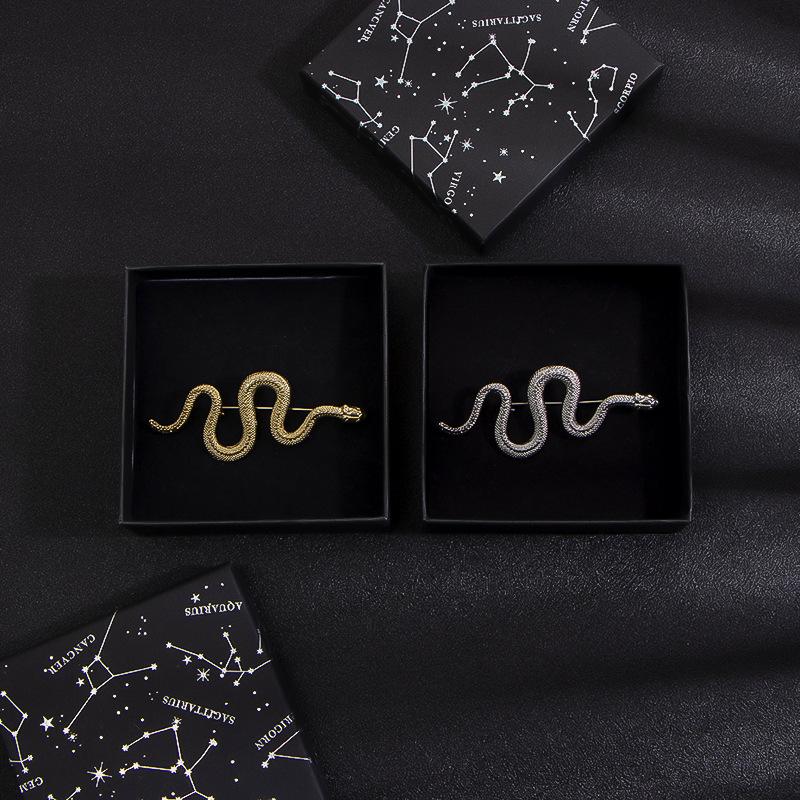 Холодная модная мужская и женская ретро-брошь в виде змеи, креативные персонализированные аксессуары для костюма, высококачественная металлическая брошь-булавка