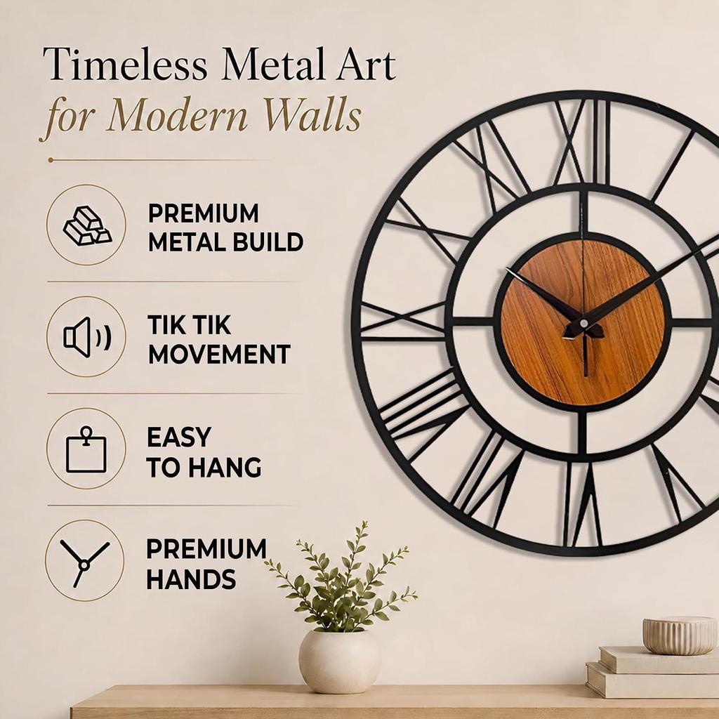 Designer Wall Clock for Living Room Stylish Latest | Metal Decorative Wall Watch Stylish Analog Hanging Clock for Living Room, Bedroom, Kitchen
