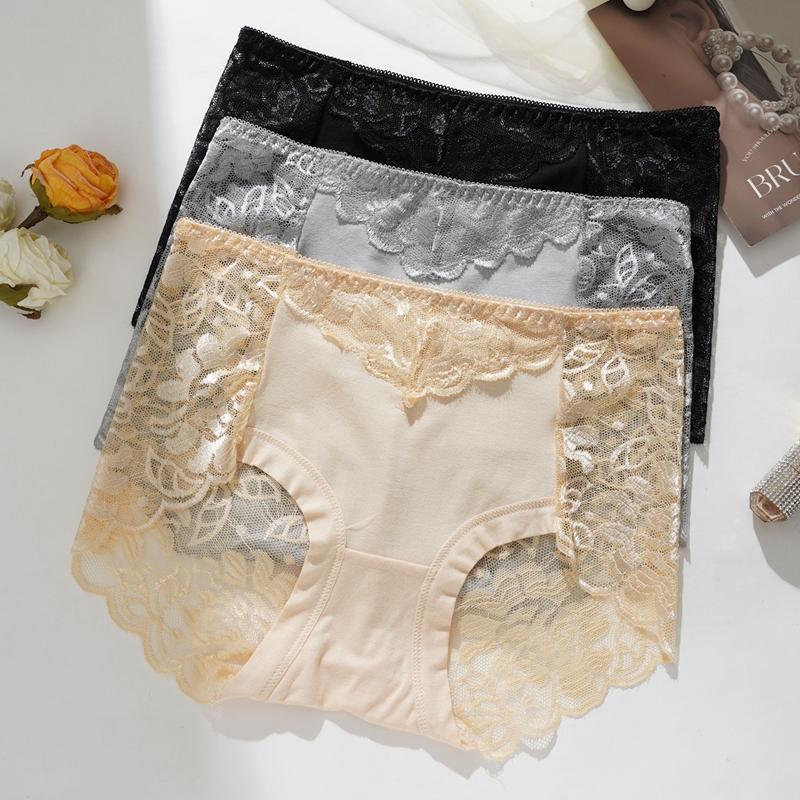 Ladies Sexy Lace Panties Summer Thin Seamless Mid Waist Breathable Ladies Panties