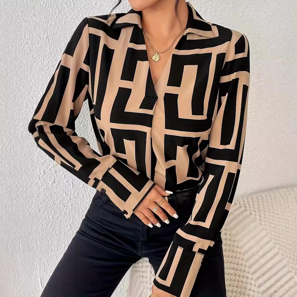 Ladies Autumn Long Sleeve Casual Loose Shirt Top