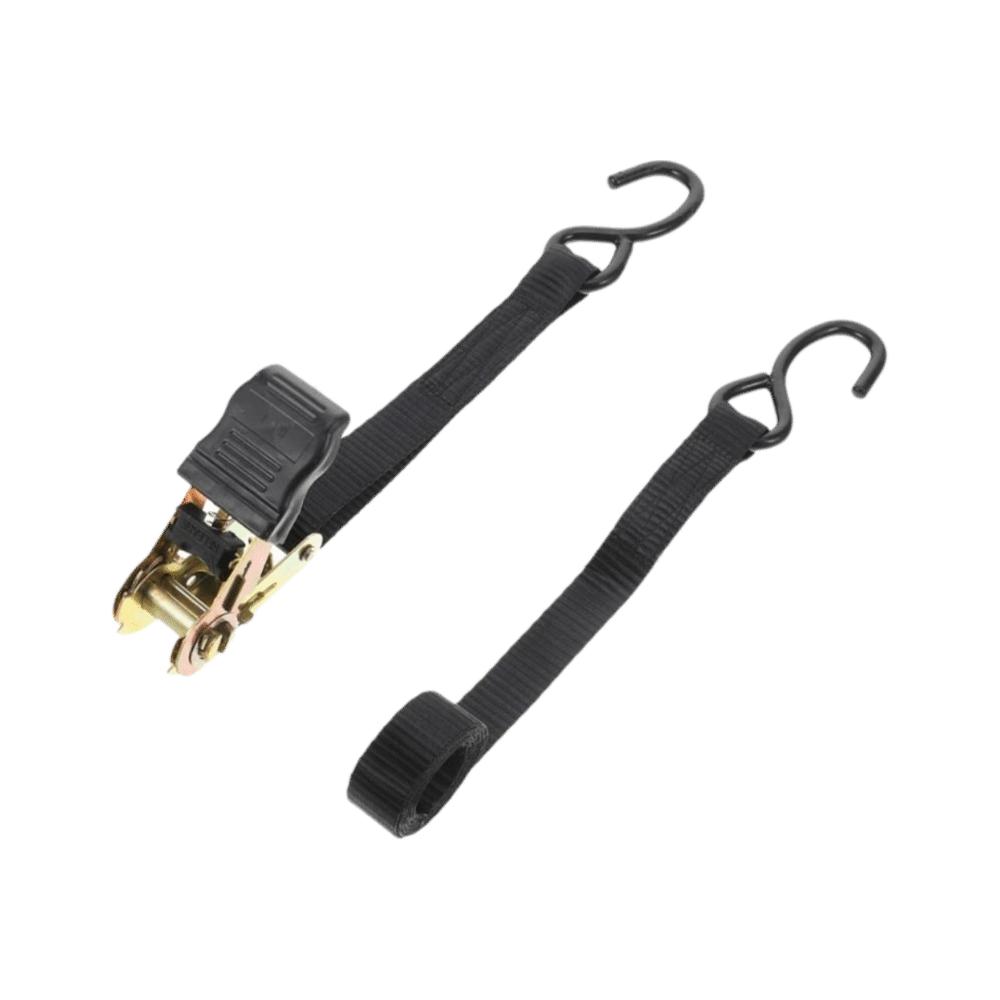 Black Ratchet Tie Down Straps Durable Polyester Lashing Straps Heavy-Duty Cargo Straps Motorcycle