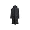 Big Baffle Coat Solid Color Logo Long Sleeve Hooded Down Jacket Men Upperwear Black IK3161
