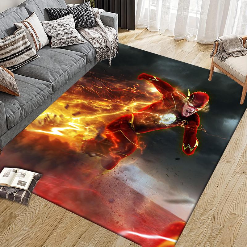 The Flash Classic Element Square Area Rug, Non-Slip Floor Mat for Living Room, Perfect Gift for Fans.chl