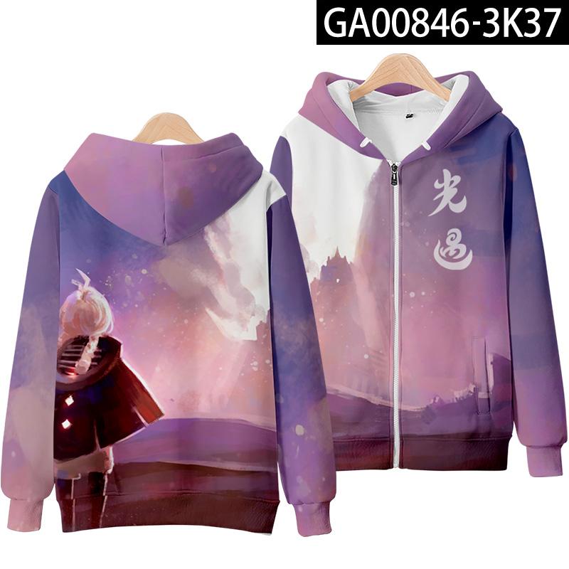 2025 Sky Children of The Light 3D Print Zop Up Женская/Мужская толстовка с капюшоном Уличная одежда Косплей Куртка с капюшоном на молнии Верхняя одежда