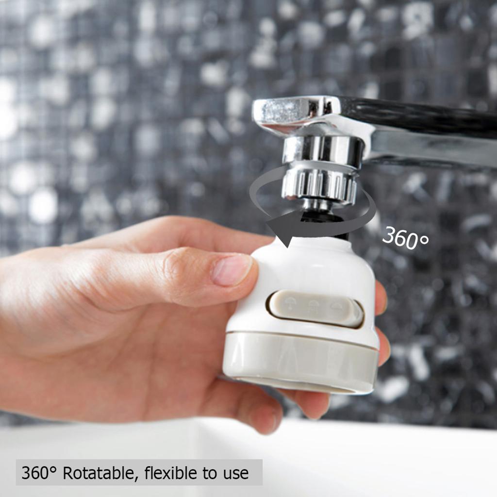 360 Degree Rotatable Kitchen Faucet Spray Head Tap Splash Filter Nozzle 3 Modes Adjustment