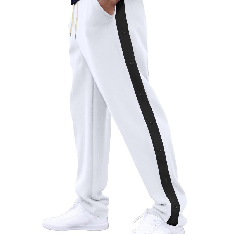 Casual Sports Buttoned Trousers Men's Spring and Autumn Loose Straight Loose Button Decorative Large Size Trousers