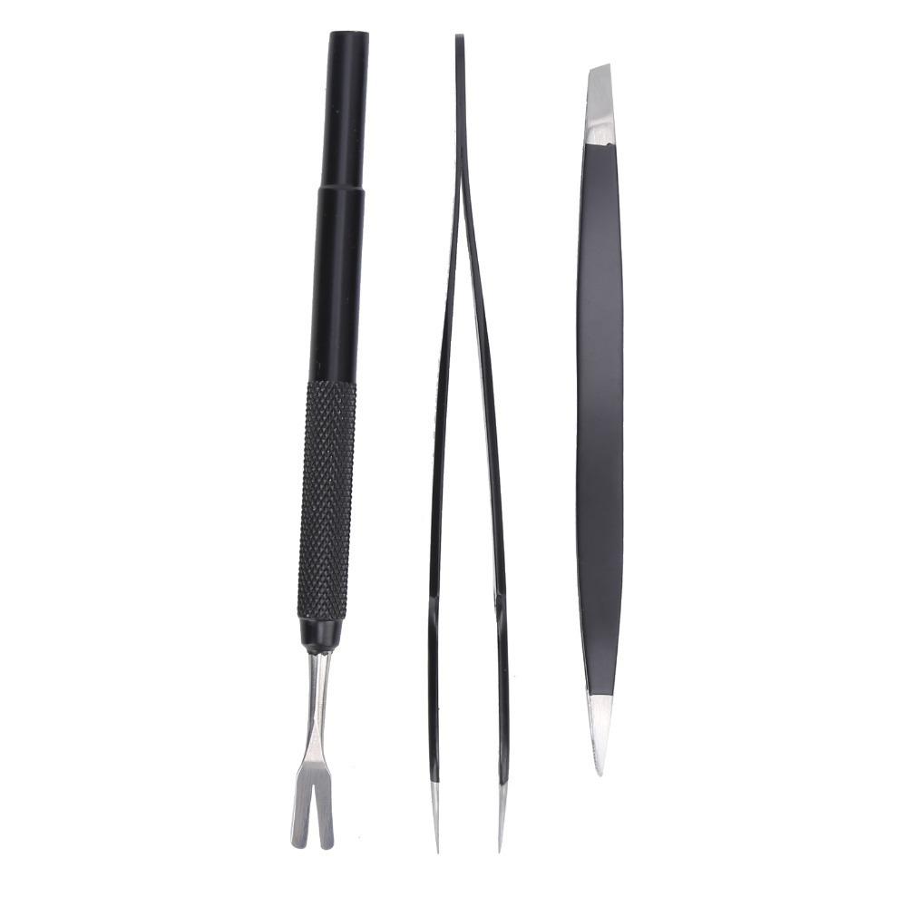 3pcs Precise Tip Tick Remover Tweezers Metal Tip Lice Grabber Pet Parasite Tool Household Grooming